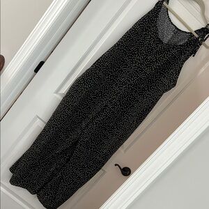 SHEIN Black and White Spaghetti Strap Sleeveless Maxi Jumpsuit